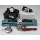 Four gents wristwatches to include "Chonograph Professional design", Vostock, Orsa etc along with