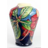 Moorcroft baluster vase, circa 1999, with floral decoration, printed & painted marks to base, height