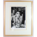 Cinema, Anthony Quinn, 10 x 16" photograph of him in a café drinking coffee, taken from the original