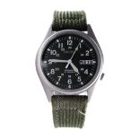 Gents Seiko military automatic wristwatch, the green dial with white arabic numerals with day/date