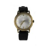 Gents 9ct cased wristwatch by Garrard circa 1971. The dial with gilt baton markers and