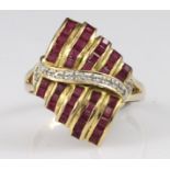 14ct Gold Ruby and Diamond Ring size Q weight 5.0g