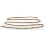 9ct yellow gold solid curb chain approx. 77cm long, weight 24.3g.