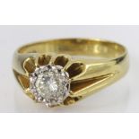 18ct Gold Solitaire Diamond Ring approx 0.60ct weight size S weight 6.7g