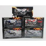 Minichamps. Five 1:12 scale motorbike / motorcycle models, comprising Honda RC 212V 'Marco