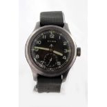 World War II military issue Cyma wristwatch "Dirty Dozen" type. Inscribed on the back "^ W.W.W.