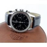 Gents Heuer "classics" chronograph wristwatch purchased 2001. The black dial with baton markers