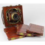 Thornton Pickard Triple Imperial Extension mahogany half plate camera (Protected by Registration