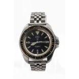 Gents British military issue CWC quartz Royal Navy divers wristwatch circa 1985. The back of the