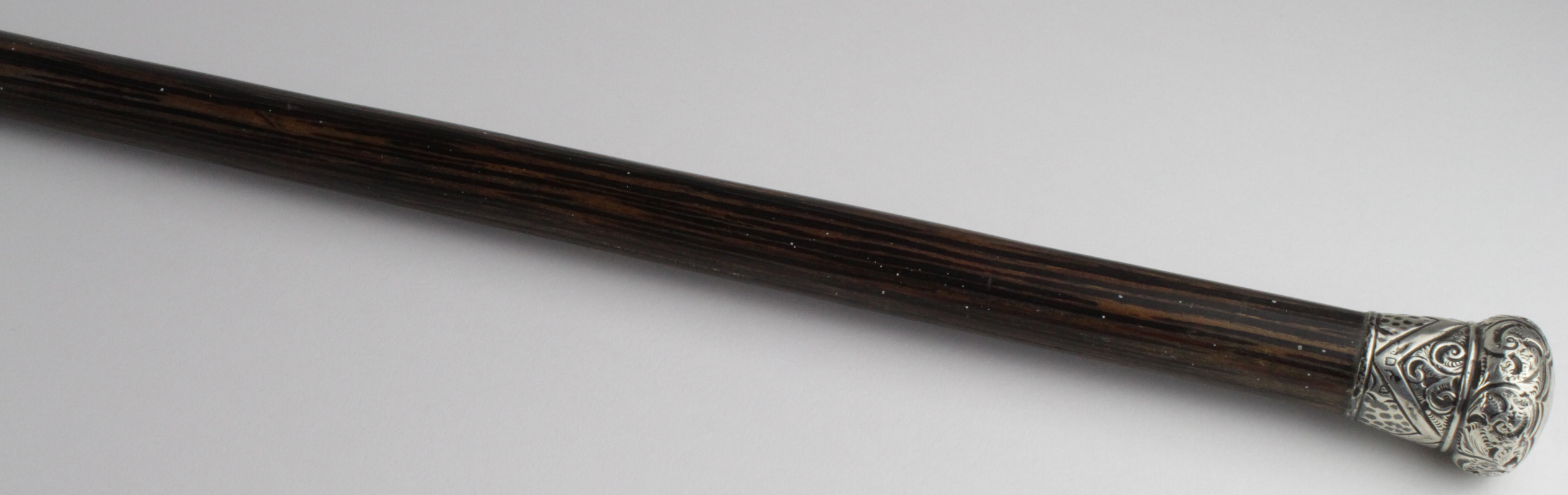 Walking Cane. Silver topped walking cane, with malacca shaft, hallmarked 'Birmingham 1903', length