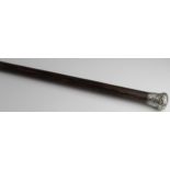 Walking Cane. Silver topped walking cane, with malacca shaft, hallmarked 'Birmingham 1903', length