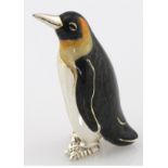 White metal (tests as silver) and enamel miniature penguin, height 38mm approx.