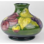 Moorcroft baluster vase, makers label & signed to base, height 10cm approx.