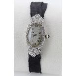 Ladies Art Deco platinum & diamond cocktail watch (not working)