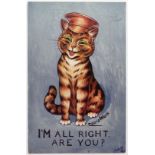 Louis Wain cats postcard - Raphael Tuck: Very Fit: I'm all right, are you? Postally used 1915