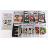 Collection of 14 U.S.A. "slabbed cards" slabbed by P.S.A., A.G.A. & S.C.G. includes cards from