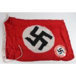 German 1937 dated NSDAP party flag 55x100 with Eagle & Berlin stamped on the lanyard with