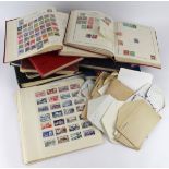 Large World collection in box, several albums / stockbooks, inc old Improved Stamp Album picked