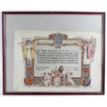 WW1 Sunderland Tribute of Honour Scroll named to Ralph Meadows, R.N.R.T. Framed