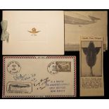 Airship interest. A rare and signed airmail postal cover for the R100 trip to Canada. This with