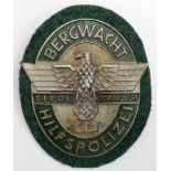 German WW2 Police Bergwacht Hilfspolizei rally badge.