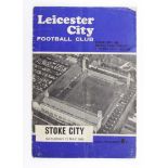 Leicester City v Stoke City 11th May 1968. Programme autographed by the Leicester City Team inc