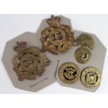 Badges - Glengarry 23rd Royal Welsh Fusiliers, Somersetshire and Suffolks helmet plate centres, plus
