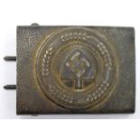 German RAD belt buckle, dulled finish, service wear