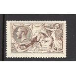 GB 1915 Seahorses De La Rue 2s6d yellow-brown stamp, SG.406, unmounted mint.