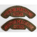 Badge WW1 Motor Machine Guns cloth shoulder titles