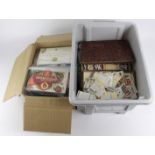 Large range of various cigarette cards etc housed in a box and large plastic tub. (x2) Buyer