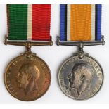 BWM & Mercantile Marine Medal to Philip Thompson, with packets of issue. Born Sunderland. (2)