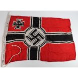 German kreigsmarine naval flag dated 1940 with various stencilling to the lanyard size 55x100.