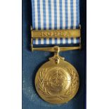 Greek United Nations Korea medal in original box of issue