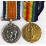 BWM & Victory Medal to 117424 Gnr R Vaux RA. (2)