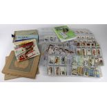 Box housing approx 40+ complete Cigarette Card sets in sleeves, various companies, G-VG. Plus sets