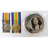 BWM & Victory Medal to 5344 Pte A R Meredith Monmouth Regt. With box of issue and a paperweight