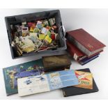 Crate of cigarette cards loose in modern albums, etc. Large qty, plus another crate of