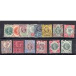 GB 1887-1900 set of 14 stamps including the colour changes, sound mint except 1½d creased.