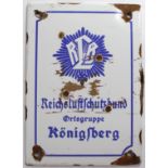 German WW2 small enamel wall plaque. Some age wear and light rusting.