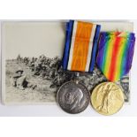 BWM & Victory Medal to 43896 Pte H J Reed Linc Regt. Died of Wounds as a Prisoner of War in