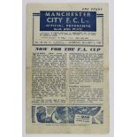 Manchester City v Barrow 5 Jan 1946 (FA Cup Rd 3)