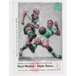 European Cup Final Real Madrid v Stade Reims 3rd June 1959 programme