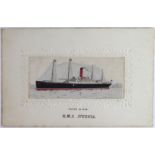 Shipping woven silk postcard R.M.S. Ivernia.