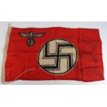 German small Reich flag with makers label approx 3x2 feet, no mothing