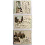 Court Size early postcards Devon - Exeter High Street, Exeter Cathedral, Dartmouth, all postally