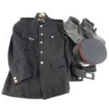 REME Captains dress uniform with jacket, trousers, hat, boots etc., named to Capt T J Martin.