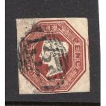 GB 1848 QV 10d embossed stamp, SG.57, superb 4 margin cut-square.