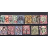 GB 1887-1900 set of 14 stamps including the colour changes, used.