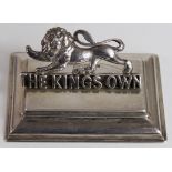 Kings Own a silver hallmarked card or menu holder for the KOR Lancs Regt.